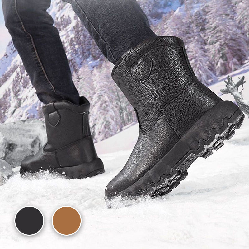 🎅Christmas Pre-sale🎁Plush Lining Warm Leather Snow Boots