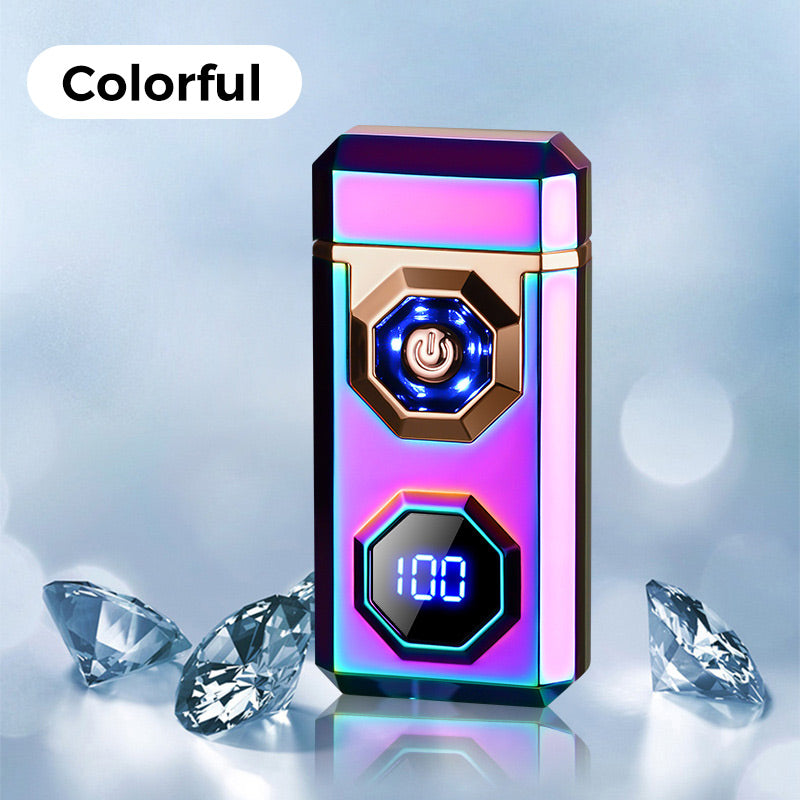 USB Charging Digital Windproof Lighters with LED Lighting Function