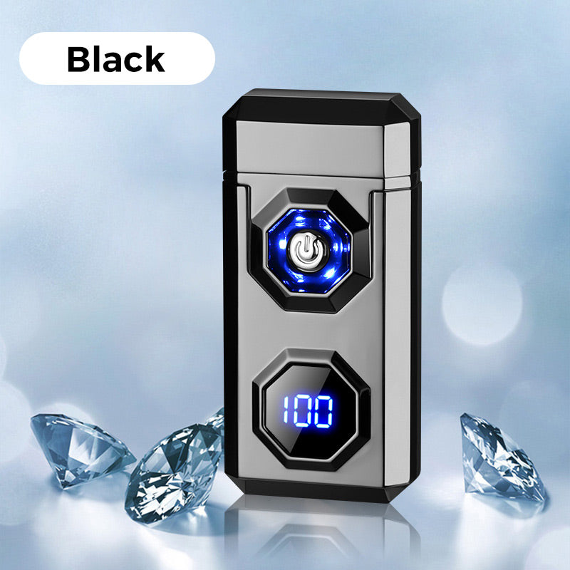 USB Charging Digital Windproof Lighters with LED Lighting Function