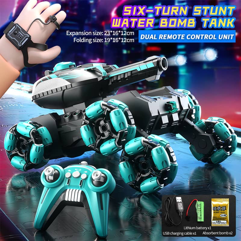 💥Remote Control Six-Wheel Tank - Transformable for Battle