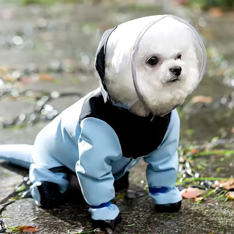 Cute Full Wrap Pet Rain Coat with Mask