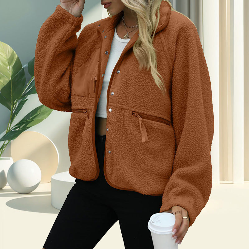 Women's Solid Color Cozy Jacket