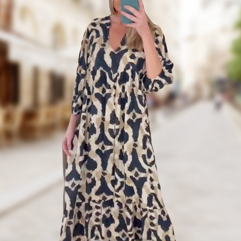 Women's Trendy V-Neck Leopard Print Dress