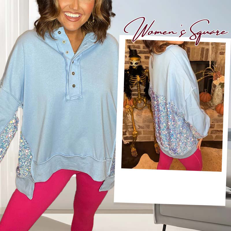 Women's Sequins Patch  Sweatshirt