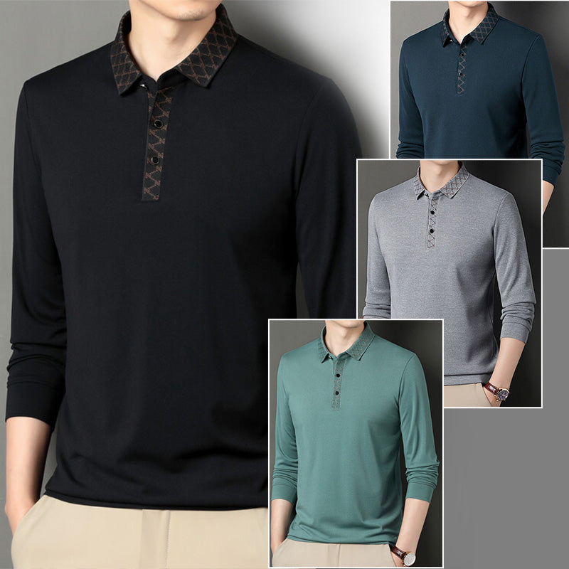 🎁New Year's Promotion🔥Men's Solid Color Long Sleeve Blouse