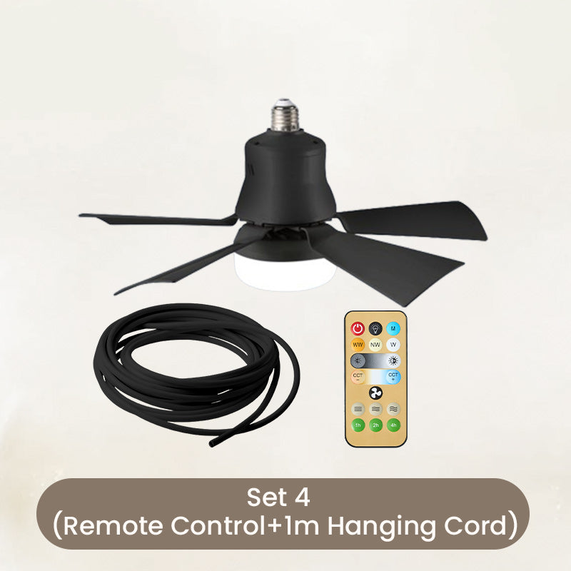 2-in-1 Portable Ceiling Fan & Light With Remote Control