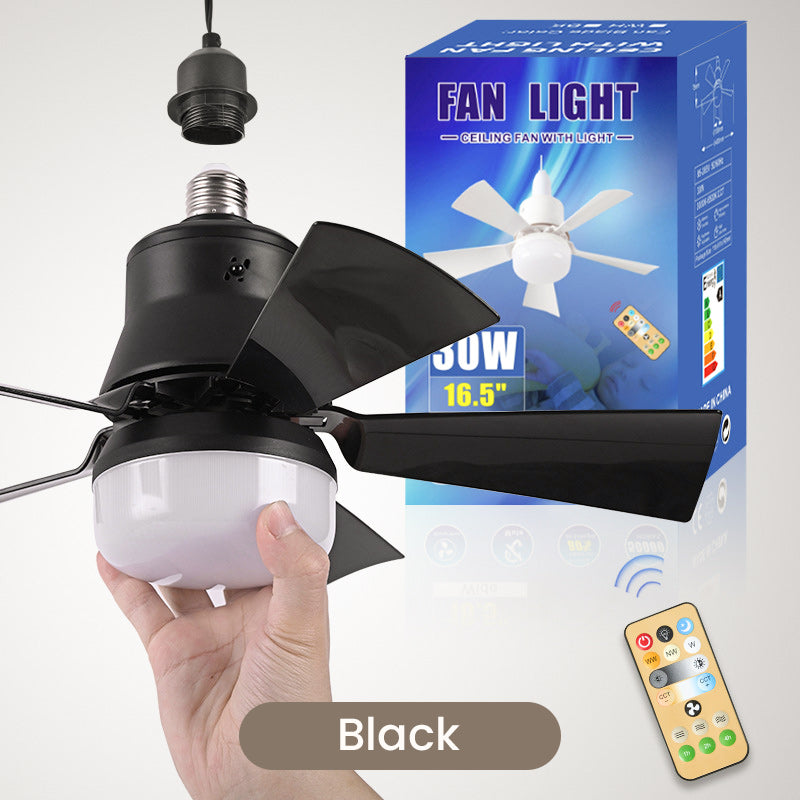 2-in-1 Portable Ceiling Fan & Light With Remote Control