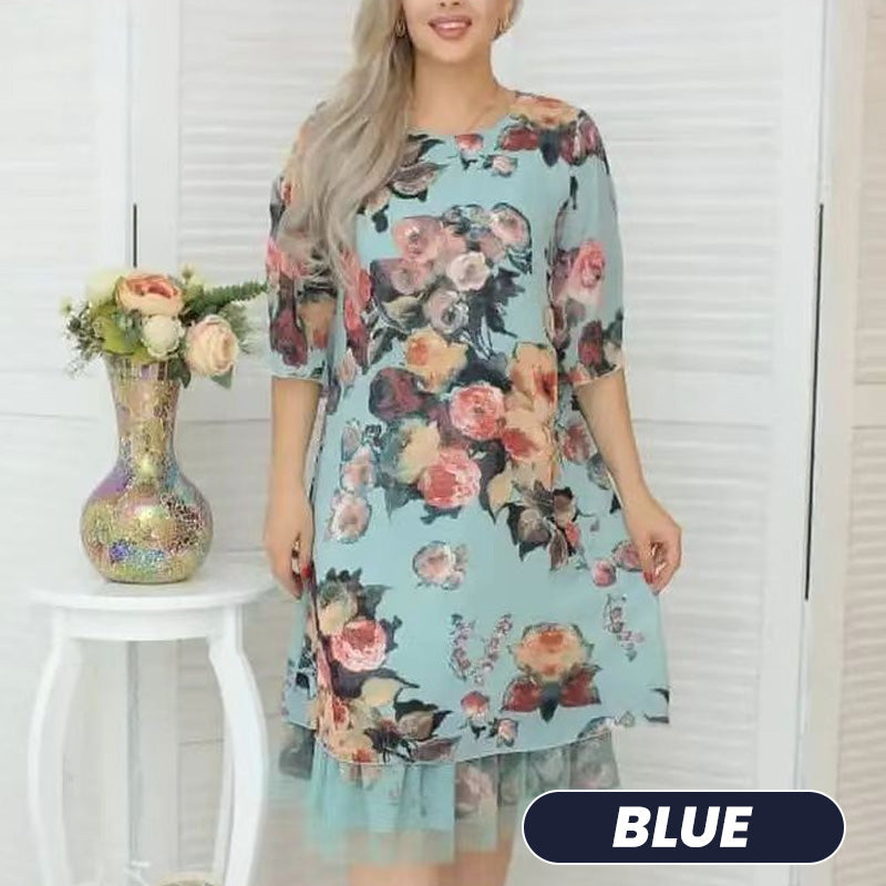 🌸Spring Specials🌸 Women's Elegant Rose Print Loose Dress