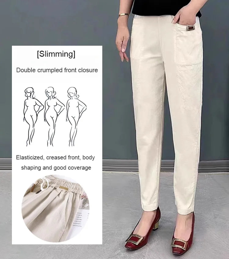 🔥2025 NEW SALES - 50% OFF🔥Women's Elastic Waist Cotton Pants