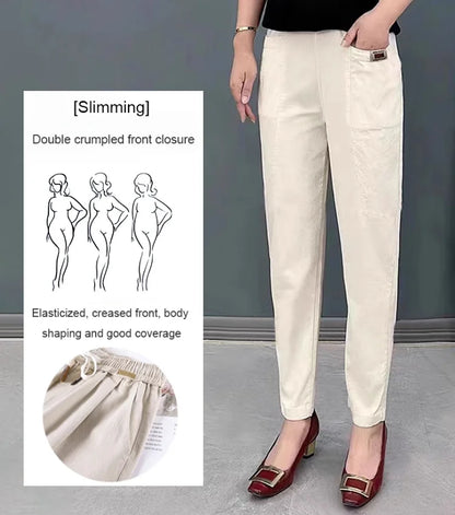 🔥2025 NEW SALES - 50% OFF🔥Women's Elastic Waist Cotton Pants