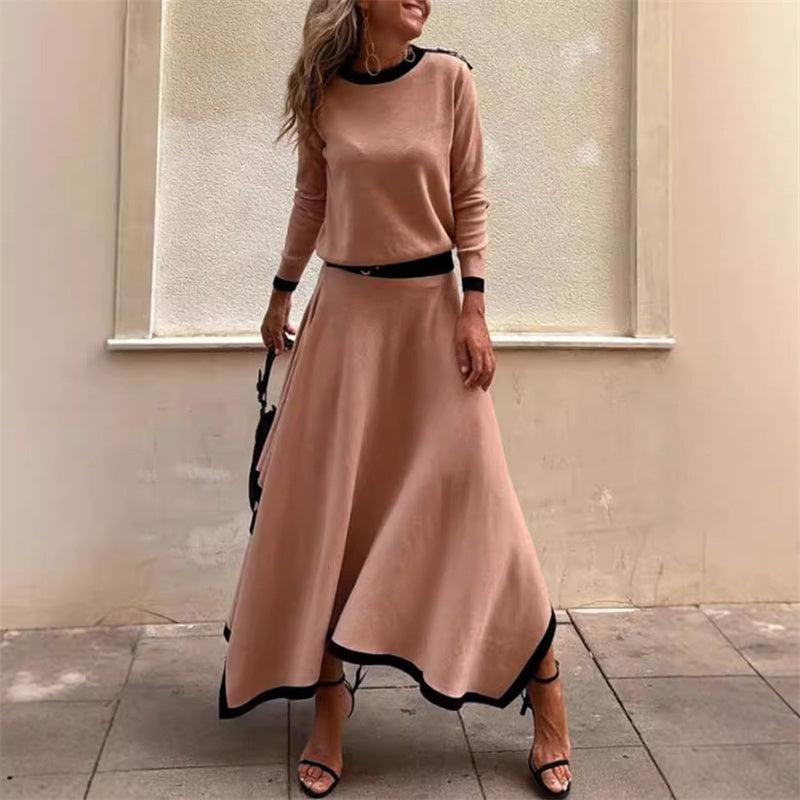 Women's 2-Piece T-Shirt & Handkerchief Hem Skirt Set