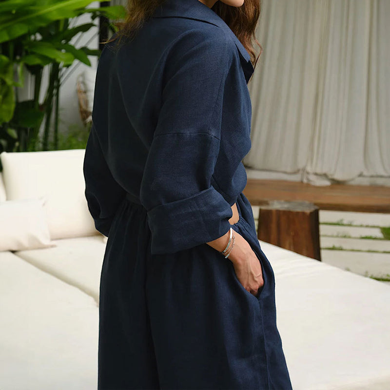 Women's Cotton-Linen Oversized Two-Piece Set