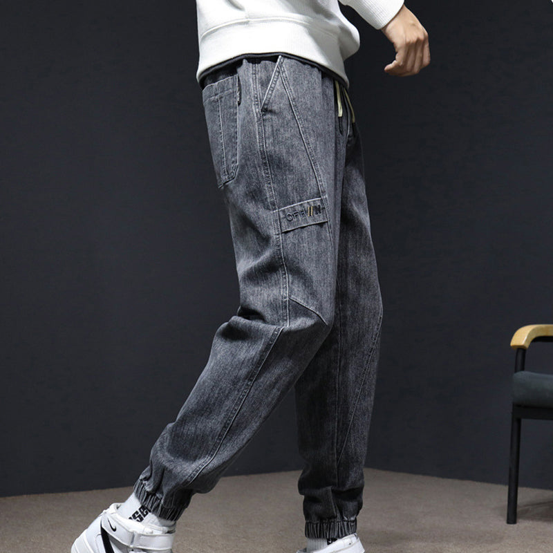 Trendy Loose Fit Denim Pants for Men