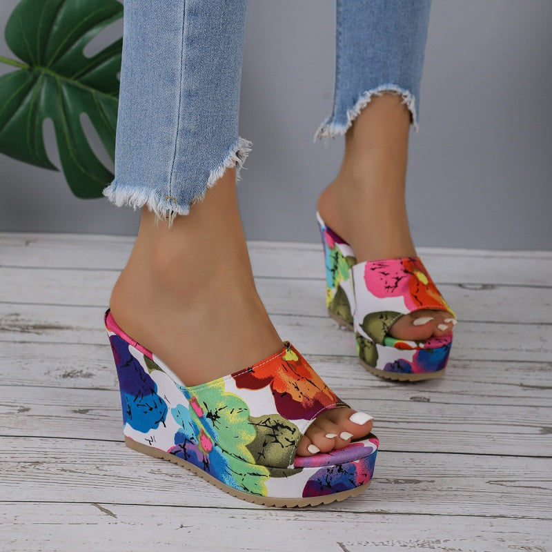 Fashion Casual Beach Platform Colorful Sandals