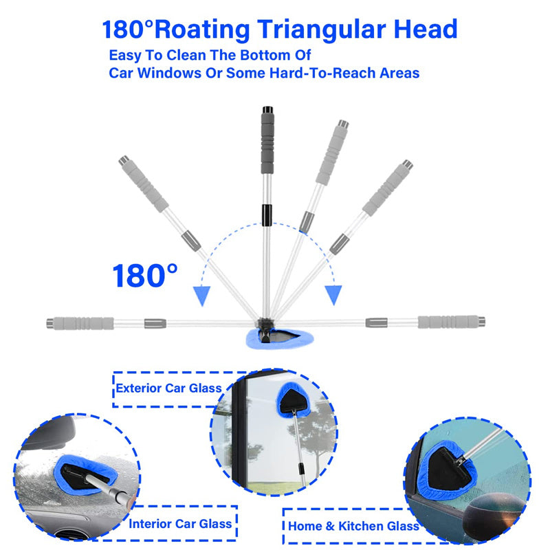 Car Windshield Cleaner Tool Kit – Extendable & 180° Rotatable