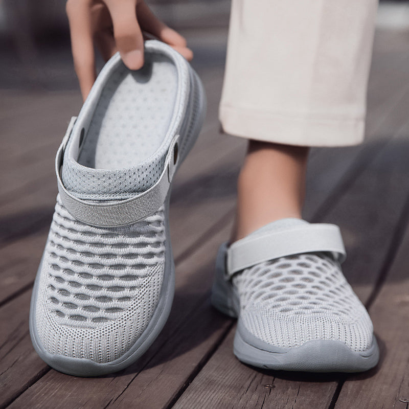 Fashion Mesh Breathable Half Slip-On Sandals