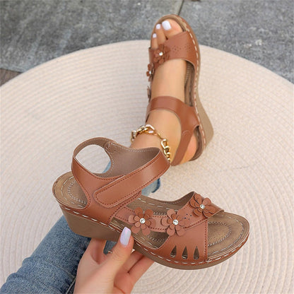 Ladies Elegant Floral Slope Bottom Sandals