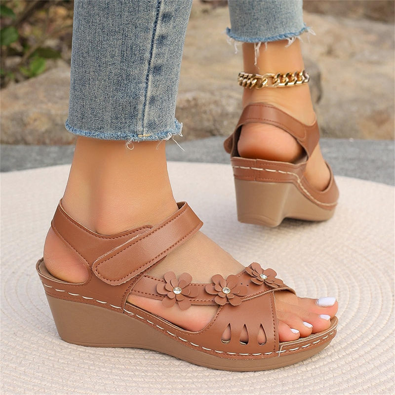 Ladies Elegant Floral Slope Bottom Sandals