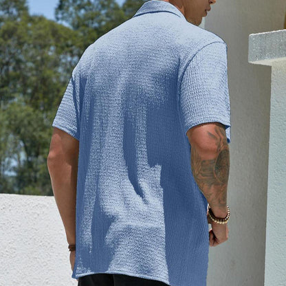 Men's Textured Button Front Shirt