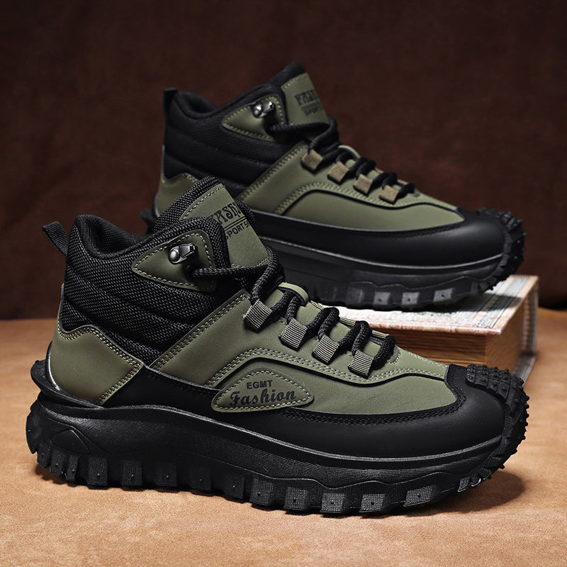 🥾Vintage Men's Hiking Boots - Waterproof Leather, Non-Slip Sole, Puncture Resistant for Outdoor Adventure
