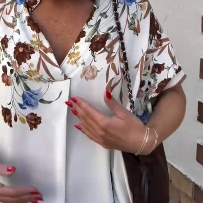 Women’s Floral Print Casual Loose Midi Dress