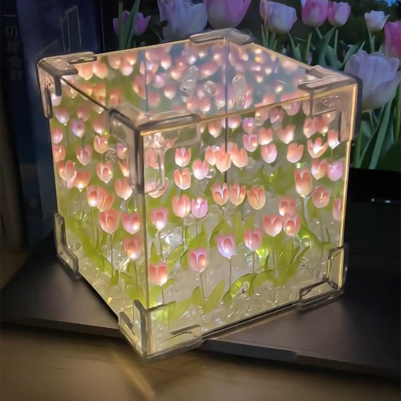 Specials 50% OFF🎁🎄Magic Cube DIY Tulip Mirror Light