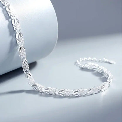 Pulseira Elegante de Trevo da Sorte Brilhante