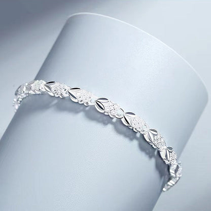 Pulseira Elegante de Trevo da Sorte Brilhante